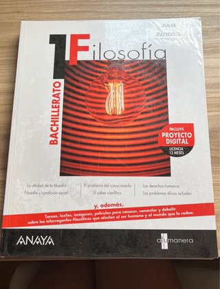 Libros textos. FILOSOFÍA 1 Bachillerato