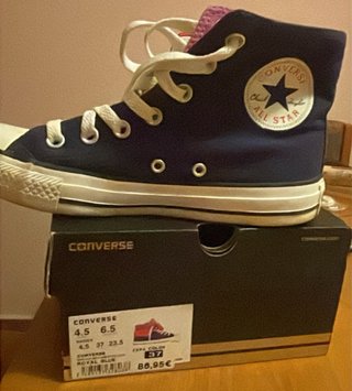Zapatillas Converse Botín Azul/Rojo Talla 37