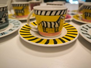 Juego 12 Tazas Café Porcelana Multicolor