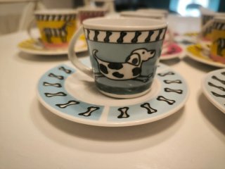 Juego 12 Tazas Café Porcelana Multicolor