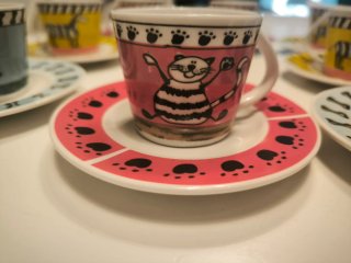 Juego 12 Tazas Café Porcelana Multicolor