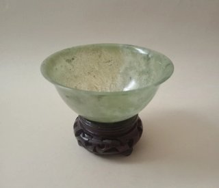 CIOTOLA Pietra GIADA Vintage CINESE Verde con BASE