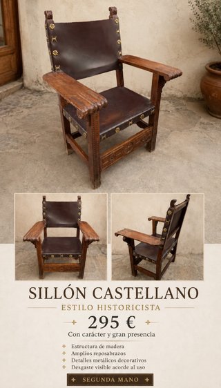 Sillón Castellano Estilo Historicista