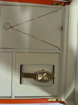 Conjunto Joyería Plata 925 Baño Oro + Reloj