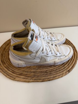 Nike Blazer Low sacai Cuero Blanco Talla 45