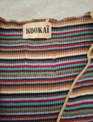 Gilette Kookai vintage righe multicolore in cotone