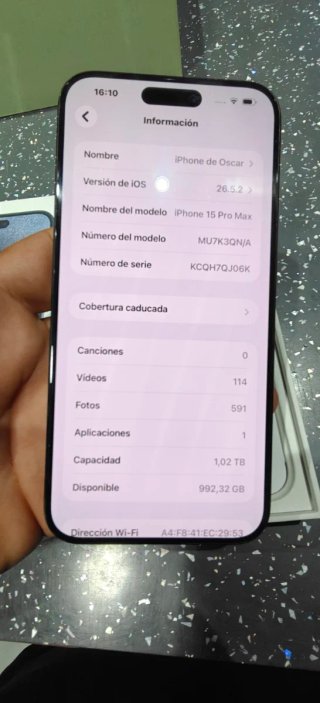 iPhone 15 Pro Max 1TB Gris/Violeta