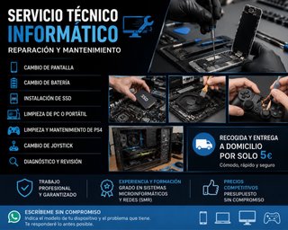 Servicio de reparación y mantenimiento informático