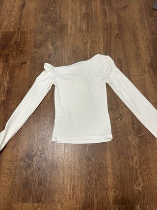 Top blanco manga larga