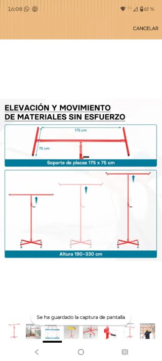 Grúa para placas de yeso