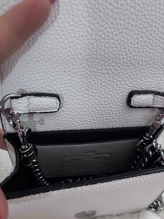 Bolso Mini C Blanco Flores Plata