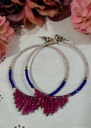 Pendientes Aro Cristales y Cuentas