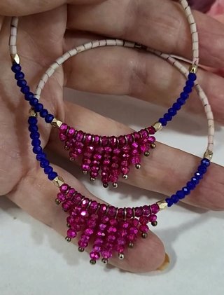 Pendientes Aro Cristales y Cuentas