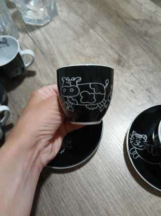 Juego 11 tazas café vacías