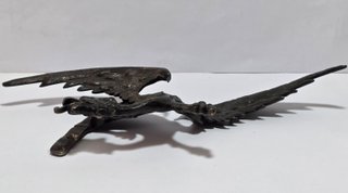 Antico Porta Orologio Bronzo Drago Alato Fine XIX