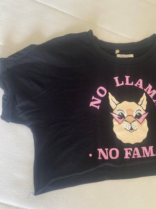 Camiseta crop top No Llama No Fama Talla S