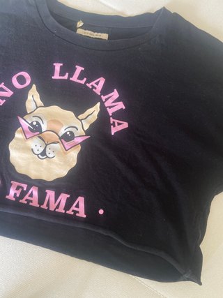 Camiseta crop top No Llama No Fama Talla S
