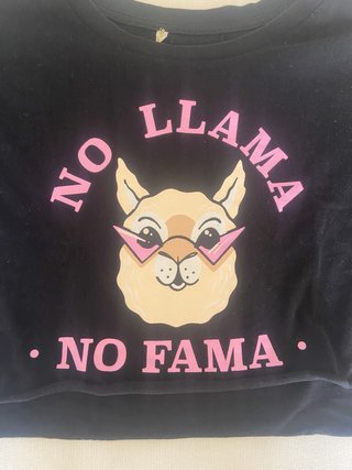 Camiseta crop top No Llama No Fama Talla S