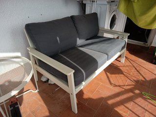Pack sofá, sillón y mesa auxiliar exterior