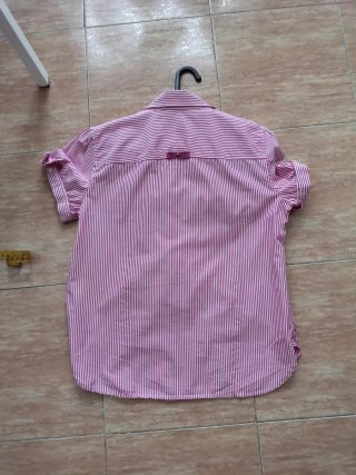 Blusa manga corta rayas rojas