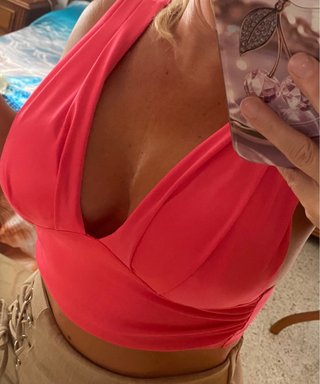 Top rosa fruncido