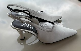 Sandalias Zara Piel Blanca Talla 37 Nuevas