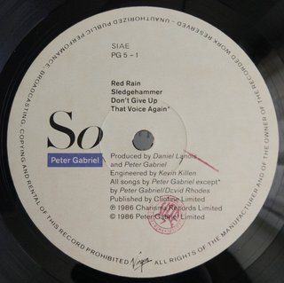 Peter Gabriel - So LP Vinile