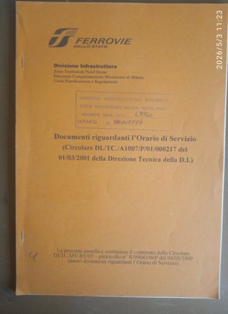 Documenti Orario di Servizio Ferrovie Dello Stato