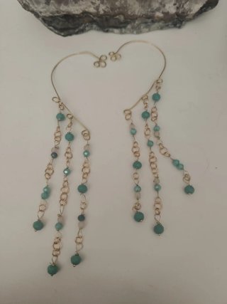 Orecchini ear cuff celesti con pietre