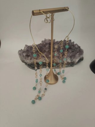 Orecchini ear cuff celesti con pietre