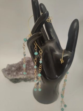 Orecchini ear cuff celesti con pietre