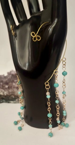 Orecchini ear cuff celesti con pietre