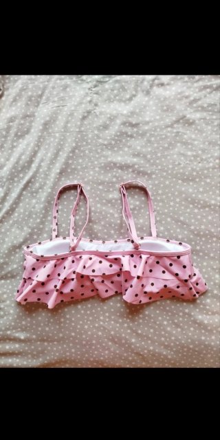 Bikini rosa lunares marrones