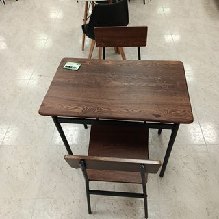 Mesa y 2 Sillas Madera Oscura
