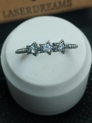 Anillo de Plata 3 Estrellas Circonita