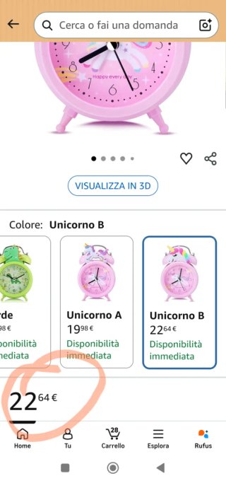 Sveglia Unicorno orologio bambini luce notturna