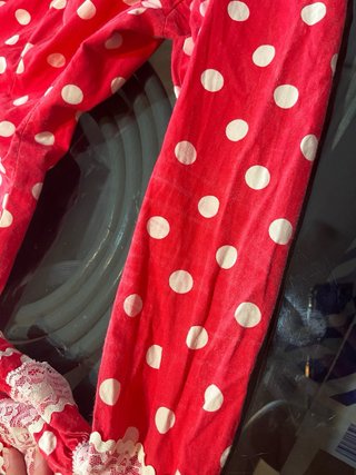 Traje Flamenca Rojo Lunares Blanco dos Volantes