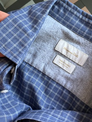 Camisa Massimo Dutti cuadros azul y gris