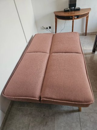 Sofá cama rosa 3 plazas