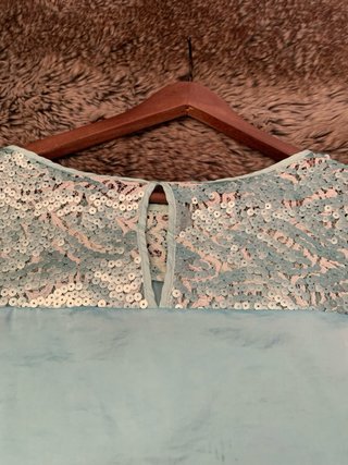 Blusa K-Kou Teal Encaje y Lentejuelas