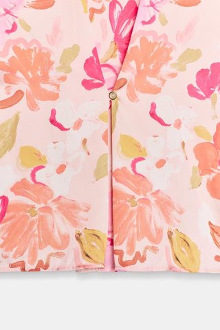 Camisa Satinada Estampado Floral Zara Woman