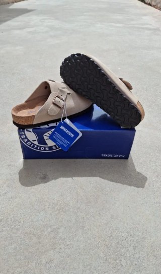 Zuecos Birkenstock Boston Talla 39 Beige