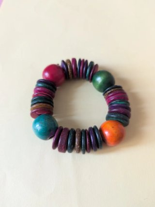 Bracciale in legno multicolor