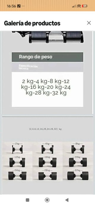 Mancuernas ajustables 2kg a 32kg