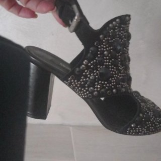 Sandali neri con strass