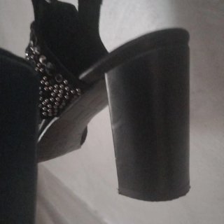 Sandali neri con strass