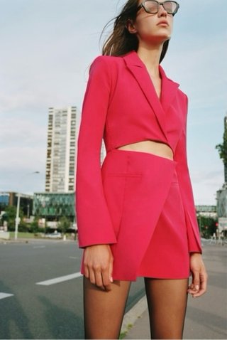 Vestido blazer Zara cut out talla XS