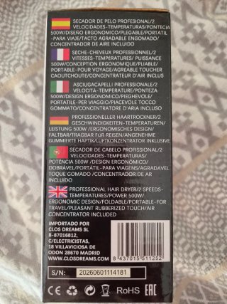 Secador de pelo EURO.TEC plegable