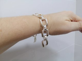 Pulsera eslabones plateada