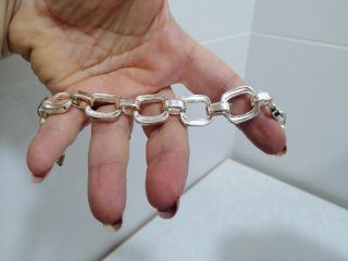Pulsera eslabones plateada
